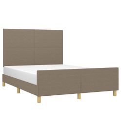 Cadre de lit avec tête de lit Taupe 140x190 cm Tissu