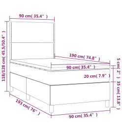 Lit à sommier tapissier avec matelas Noir 90x190 cm Velours