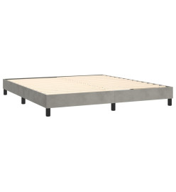 Lit à sommier tapissier et matelas Gris clair 180x200cm Velours