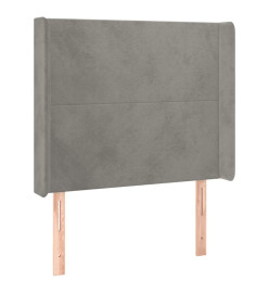 Sommier tapissier et matelas et LED Gris clair 90x190cm Velours