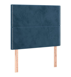 Lit à sommier tapissier avec matelas Bleu foncé 90x200 cm
