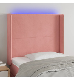 Tête de lit à LED Rose 83x16x118/128 cm Velours