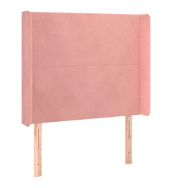 Tête de lit à LED Rose 83x16x118/128 cm Velours