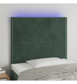 Tête de lit à LED Vert foncé 100x5x118/128 cm Velours