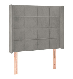 Tête de lit avec oreilles Gris clair 93x16x118/128 cm Velours