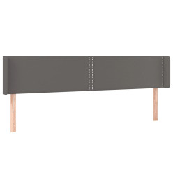 Tête de lit avec oreilles Gris 183x16x78/88 cm Similicuir
