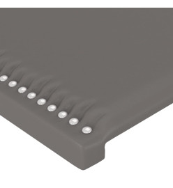 Tête de lit avec oreilles Gris 183x16x78/88 cm Similicuir