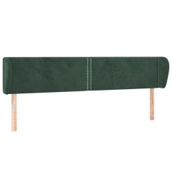 Tête de lit avec oreilles Vert foncé 203x23x78/88 cm Velours