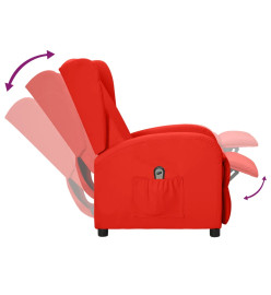 Fauteuil inclinable électrique à oreilles Rouge Similicuir