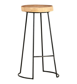 Tabourets de bar lot de 2 bois d'acacia massif