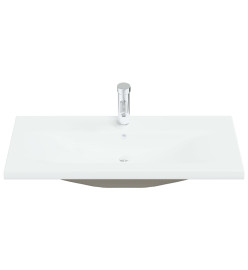 Lavabo encastré avec robinet 91x39x18 cm Céramique Blanc