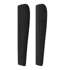 Tête de lit avec oreilles Noir 203x23x118/128 cm Velours
