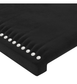 Tête de lit avec oreilles Noir 203x23x118/128 cm Velours
