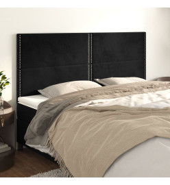 Têtes de lit 4 pcs Noir 100x5x78/88 cm Velours