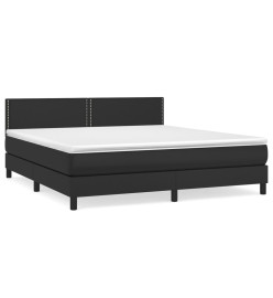 Lit à sommier tapissier avec matelas Noir 160x200 cm