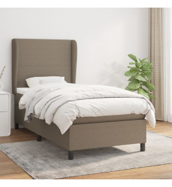 Lit à sommier tapissier avec matelas Taupe 80x200 cm Tissu