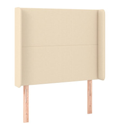 Lit à sommier tapissier avec matelas Crème 90x200 cm Tissu