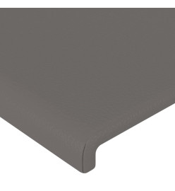 Tête de lit avec oreilles Gris 183x23x78/88 cm Similicuir