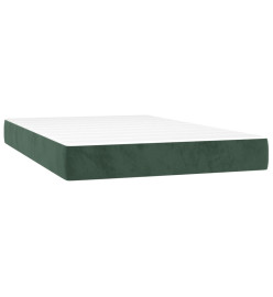 Sommier tapissier matelas et LED Vert foncé 120x200 cm Velours