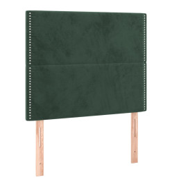 Sommier tapissier matelas et LED Vert foncé 120x200 cm Velours