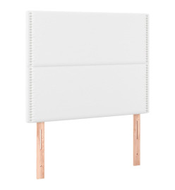 Lit à sommier tapissier avec matelas Blanc 90x200 cm Similicuir
