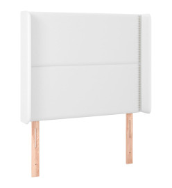 Tête de lit avec oreilles Blanc 93x16x118/128 cm Similicuir
