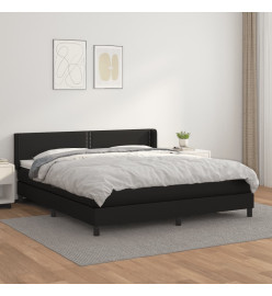 Lit à sommier tapissier avec matelas Noir 180x200 cm Similicuir
