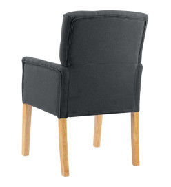 Chaises à manger avec accoudoirs lot de 4 gris tissu