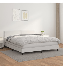 Lit à sommier tapissier avec matelas Blanc 180x200cm Similicuir