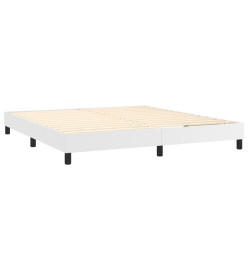 Lit à sommier tapissier avec matelas Blanc 180x200cm Similicuir