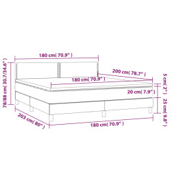 Lit à sommier tapissier avec matelas Blanc 180x200cm Similicuir