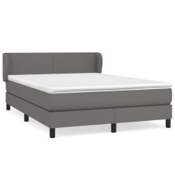 Lit à sommier tapissier avec matelas Gris 140x200 cm Similicuir