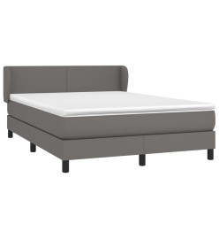 Lit à sommier tapissier avec matelas Gris 140x200 cm Similicuir