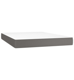 Lit à sommier tapissier avec matelas Gris 140x200 cm Similicuir