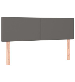 Lit à sommier tapissier avec matelas Gris 140x200 cm Similicuir