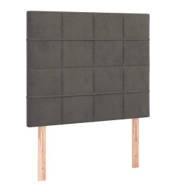 Lit à sommier tapissier et matelas Gris foncé 90x200 cm Velours