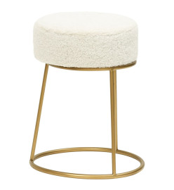 Tabouret rond Blanc Molleton