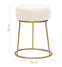 Tabouret rond Blanc Molleton