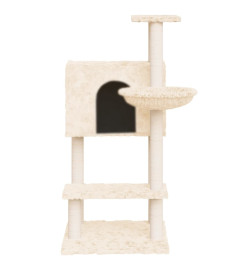 Arbre à chat avec griffoirs en sisal Crème 108,5 cm