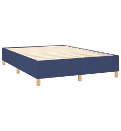 Sommier tapissier avec matelas et LED Bleu 140x190 cm Tissu