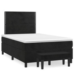 Lit à sommier tapissier avec matelas Noir 120x200 cm Velours