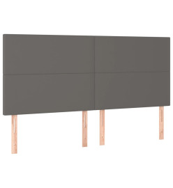 Tête de lit à LED Gris 160x5x118/128 cm Similicuir