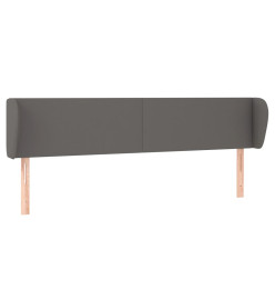 Tête de lit avec oreilles Gris 163x23x78/88 cm Similicuir