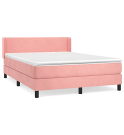 Lit à sommier tapissier avec matelas Rose 140x190 cm Velours