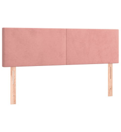 Sommier tapissier avec matelas et LED Rose 140x200 cm Velours