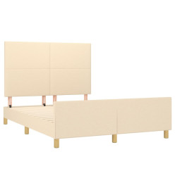 Cadre de lit avec tête de lit Crème 140x200 cm Tissu