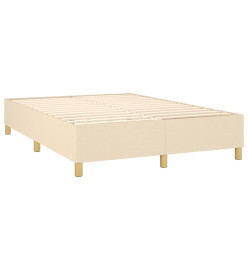 Lit à sommier tapissier avec matelas Crème 140x200 cm Tissu