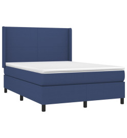 Sommier tapissier avec matelas et LED Bleu 140x200 cm Tissu