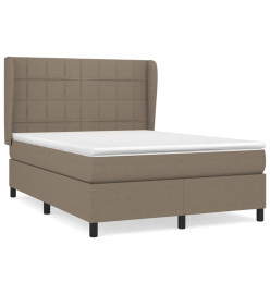 Lit à sommier tapissier avec matelas Taupe 140x200 cm Tissu
