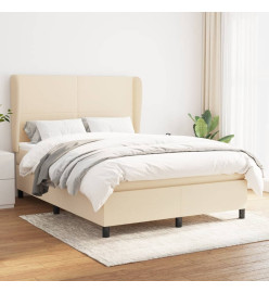 Lit à sommier tapissier avec matelas Crème 140x200 cm Tissu